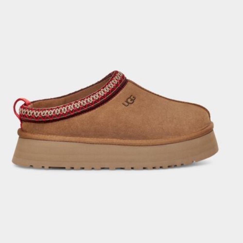 NIB UGG TAZZ Platform Slipper Clog Slip-ons Shoes 8 Chestnut